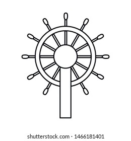Vector illustration of wheel and ship sign. Set of wheel and yacht stock vector illustration.