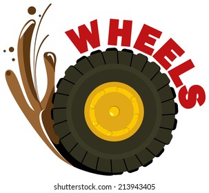 vector illustration of a wheel. Simple gradients only - no gradient mesh.