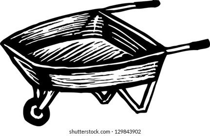 Vector illustration of a wheelbarrow