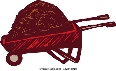 Vector illustration of wheelbarrow