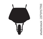 Vector Illustration of Wheelbarrow Cart Wagon Silhouette