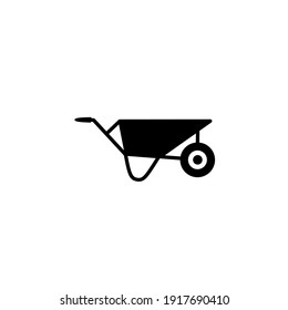 Vector illustration of wheelbarrow on a white