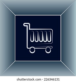 Vector illustration of wheelbarrow for shopping 