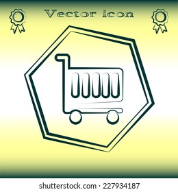 Vector illustration of wheelbarrow for shopping 