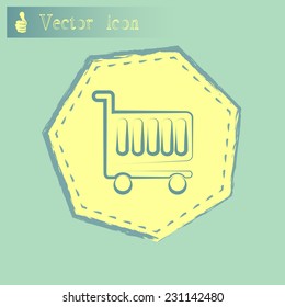 Vector illustration of wheelbarrow for shopping 