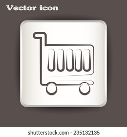 Vector illustration of wheelbarrow for shopping 