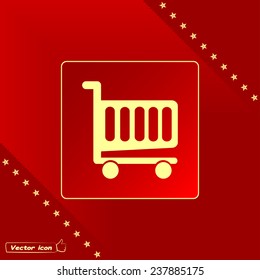 Vector illustration of wheelbarrow for shopping 