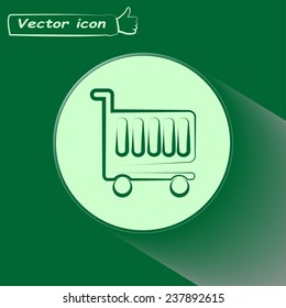 Vector illustration of wheelbarrow for shopping 