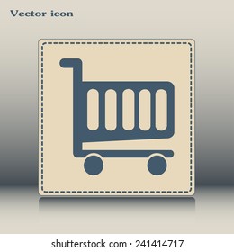 Vector illustration of wheelbarrow for shopping 