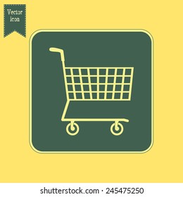 Vector illustration of wheelbarrow for shopping 