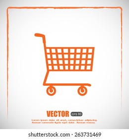 Vector illustration of wheelbarrow for shopping
