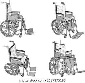vector illustration of wheelchair design for mobility aids for disabled people