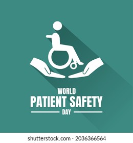 Vector Illustration, Wheelchair Icon With Palm, As Banner Or Poster, World Patient Safety Day.