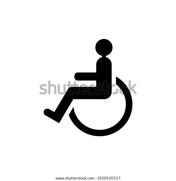 Vector illustration of a wheelchair icon.\
Place for people with\
disabilities.