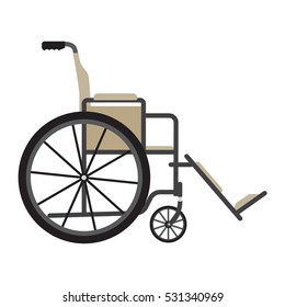 Vector illustration wheelchair for persons with disabilities isolated on white background. Medical equipment icon. Disabled handicap. 