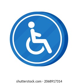 Vector illustration of wheelchair sign. Sign in a parking lot or parking lot. 