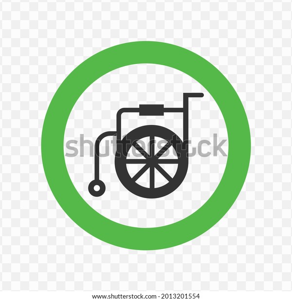Vector Illustration Wheelchair Zone Icon Dark Stock Vector (Royalty