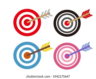 
Vector illustration where the arrow hits the target.