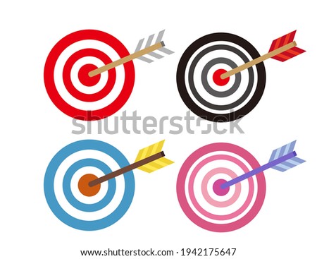 
Vector illustration where the arrow hits the target.