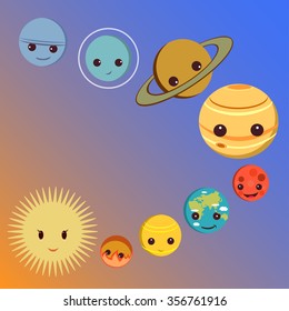 Vector illustration which depicts the solar system.