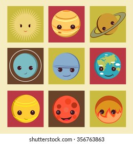 Vector illustration which depicts the solar system.