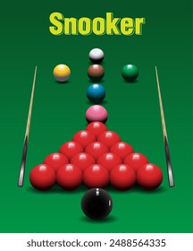 Vector illustration while competing in snooker.