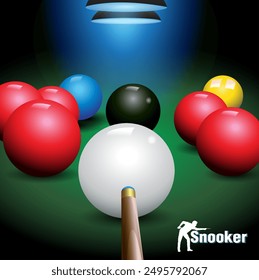 Vector illustration while competing in snooker.