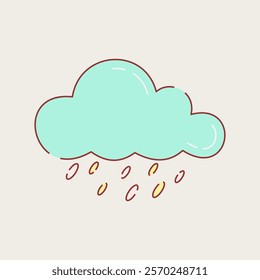 Vector illustration of whimsical clouds with charming elements. Perfect for adding a playful touch to projects, suitable for children’s designs, creativity, and decorative theme