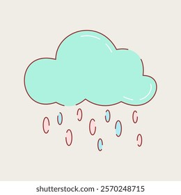 Vector illustration of whimsical clouds with charming elements. Perfect for adding a playful touch to projects, suitable for children’s designs, creativity, and decorative theme