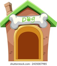 Vector illustration of a whimsical doghouse