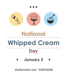 vector illustration  for whipped cream day  in january