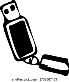vector illustration whis a black flash drive