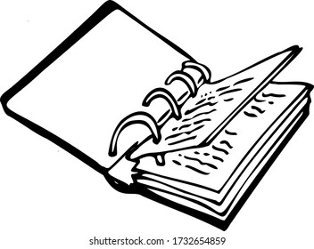 vector illustration whis a  black notebook.