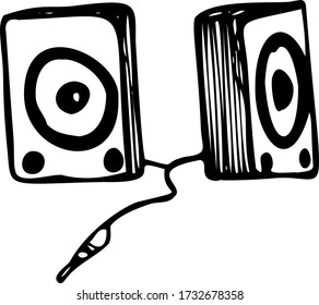 vector illustration whis a black speakers