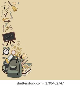 Vector illustration whis school vector hand drawen elements 