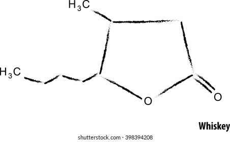 Vector illustration : Whiskey molecule formula 
