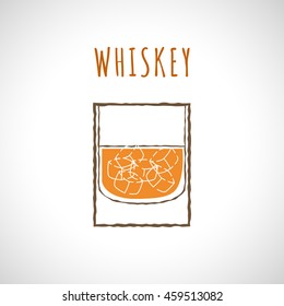 vector illustration of whiskey, stylized in color