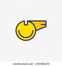 Ilustración vectorial de la línea coloreada con un icono de silbato. Un bello elemento atlético también se puede usar como elemento de icono del soplador.