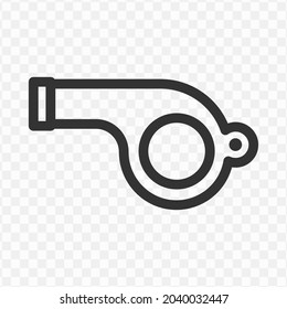 Vector illustration of whistle icon in dark color and transparent background(png).