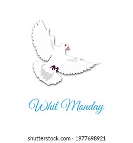 Vector illustration of Whit Monday background with dove