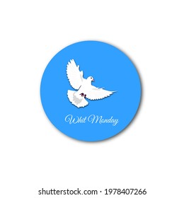 Vector illustration of Whit Monday background with dove