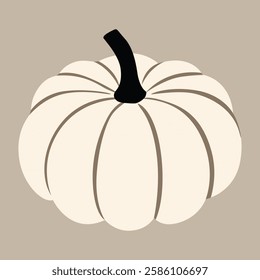 Vector Illustration of White Autumn Pumpkin