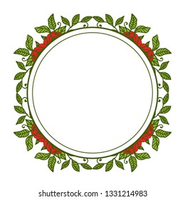 Vector illustration white backdrop flower frame for lettering congratulation hand drawn