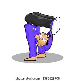 Vector illustration. white background. B boy. Dance. Breakdance. Танцор. 