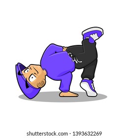 
Vector illustration. white background. B boy. Dance. Breakdance. Танцор. 