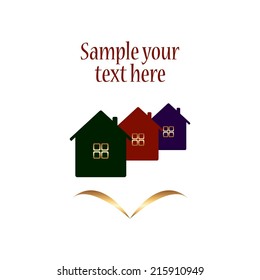 Vector illustration of White background. Houses