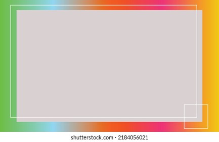 Vector illustration of white background, red yellow green color combination frame, blank space, copy space, you can write or fill in the blank space, perfect for Back to school presentations