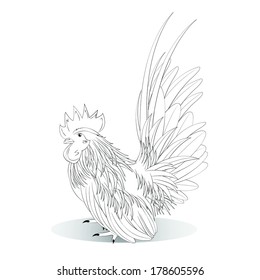 Vector illustration of white Bantam on a white background