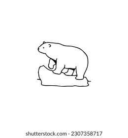 vector illustration of a white bear