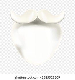 Vector illustration of White Beard and Moustache on transparent background